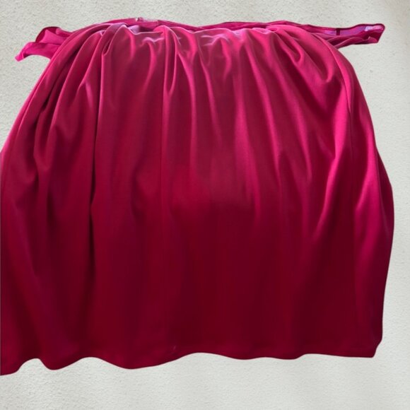 Tadashi Red Pleated Spaghetti Strap Gown - Picture 7 of 10